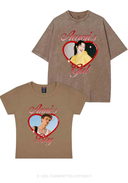 Custom Photo Heart Graphic Y2K Valentine's Day Couple Shirt Cherrykitten
