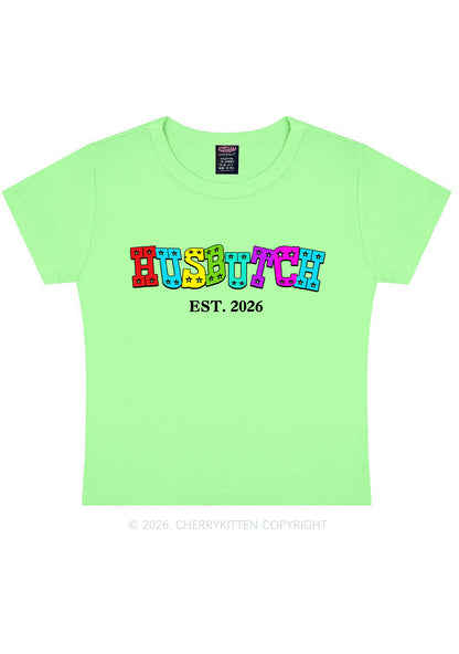 Custom Year Rainbow Husbutch Pride Y2K Baby Tee Cherrykitten