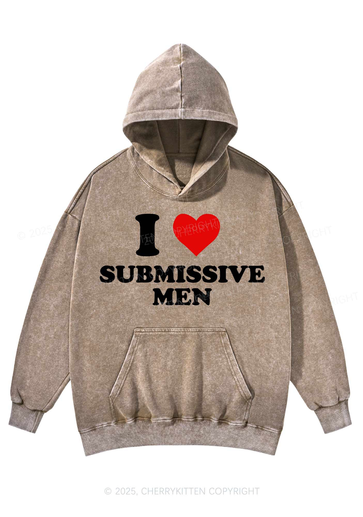 I Love S Men Y2K Washed Hoodie Cherrykitten