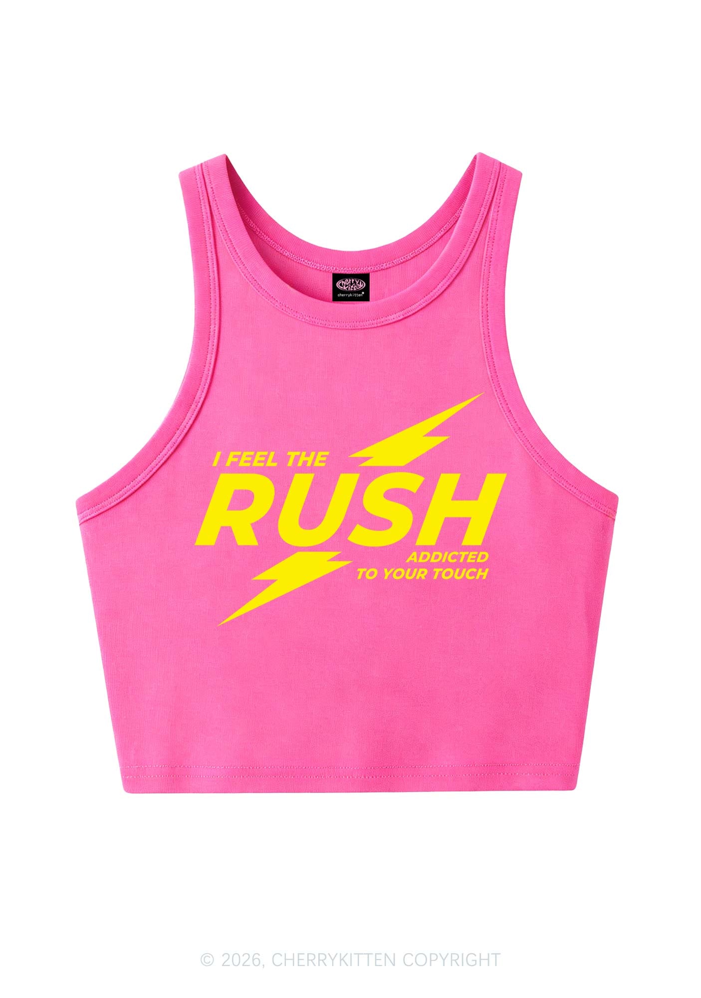 I Feel The Rush Y2K Crop Tank Top Cherrykitten