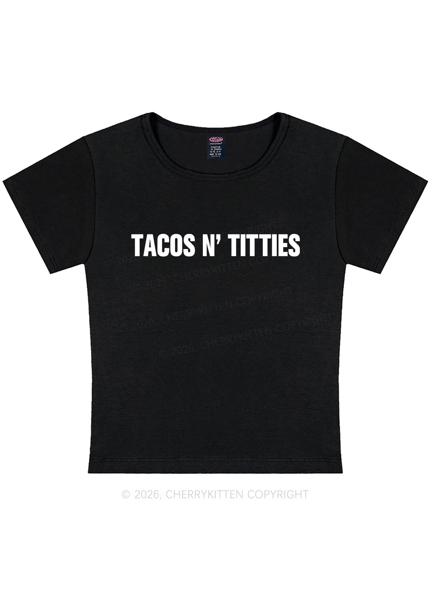 Tacos And Txtties Y2K Baby Tee Cherrykitten