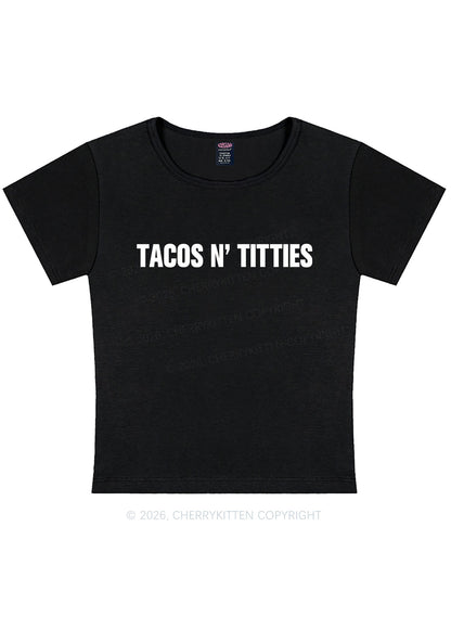 Tacos And Txtties Y2K Baby Tee Cherrykitten