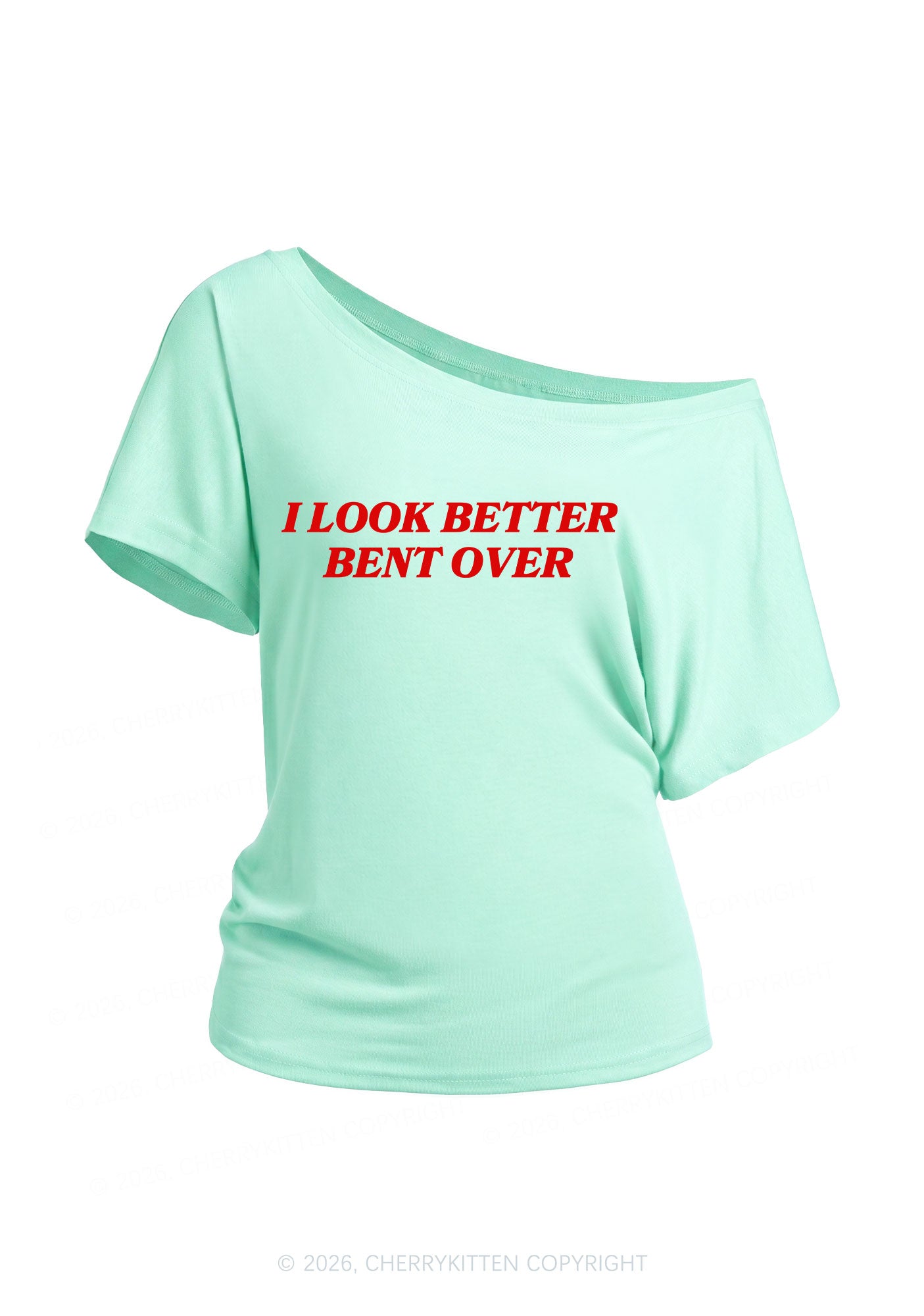 Look Better Bent Over Y2K Off Shoulder Tee Cherrykitten