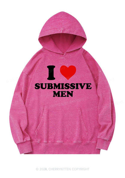 I Love S Men Y2K Washed Hoodie Cherrykitten