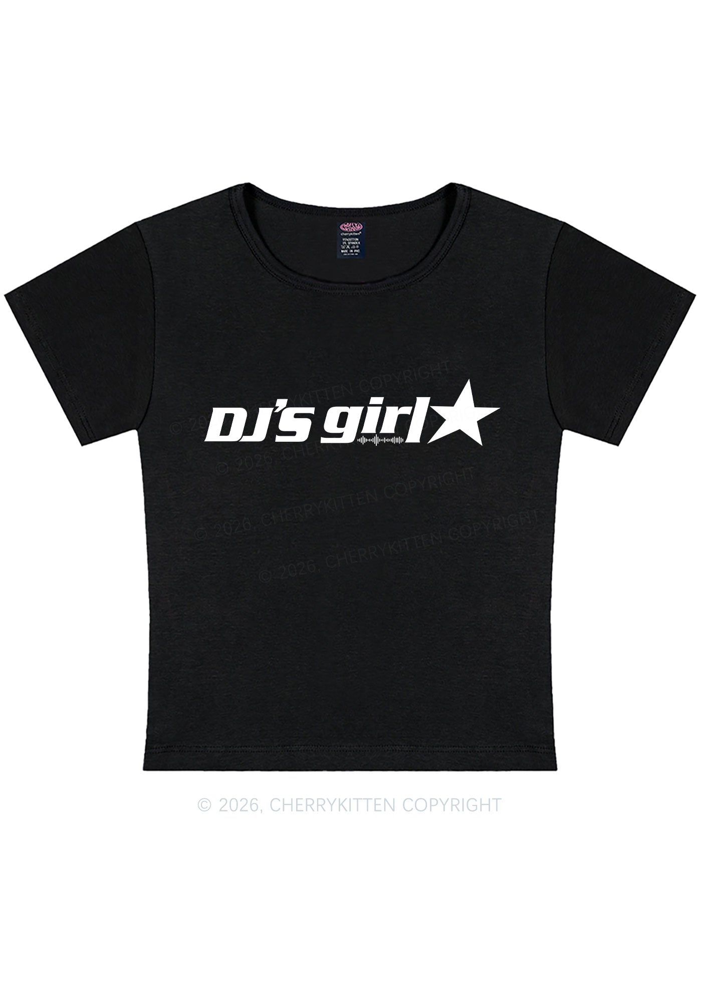 DJs Girl Y2K Baby Tee Cherrykitten