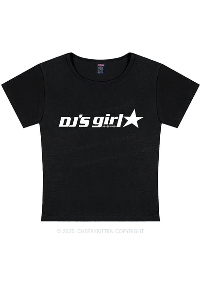 DJs Girl Y2K Baby Tee Cherrykitten
