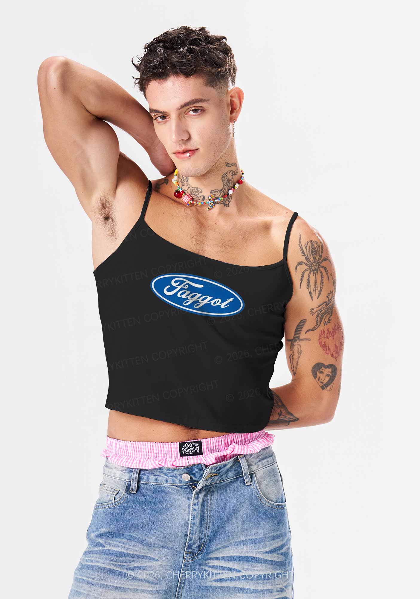 Faggot Pride Y2K Spaghetti Strap Cami Cherrykitten