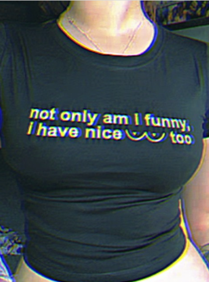 I Have Nice Dots Too Y2K Baby Tee