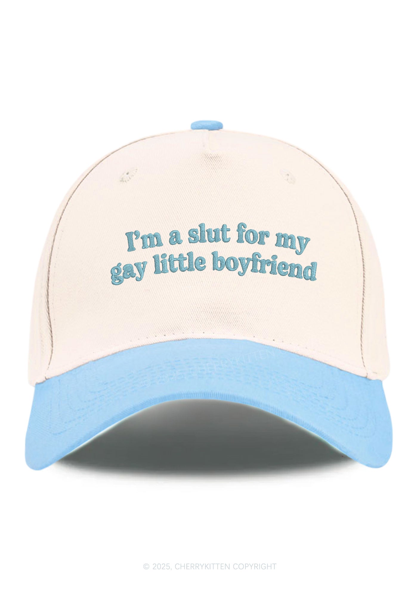 Embroidered Slxt For My Gay BF Pride Y2K Color Block Baseball Cap Cherrykitten