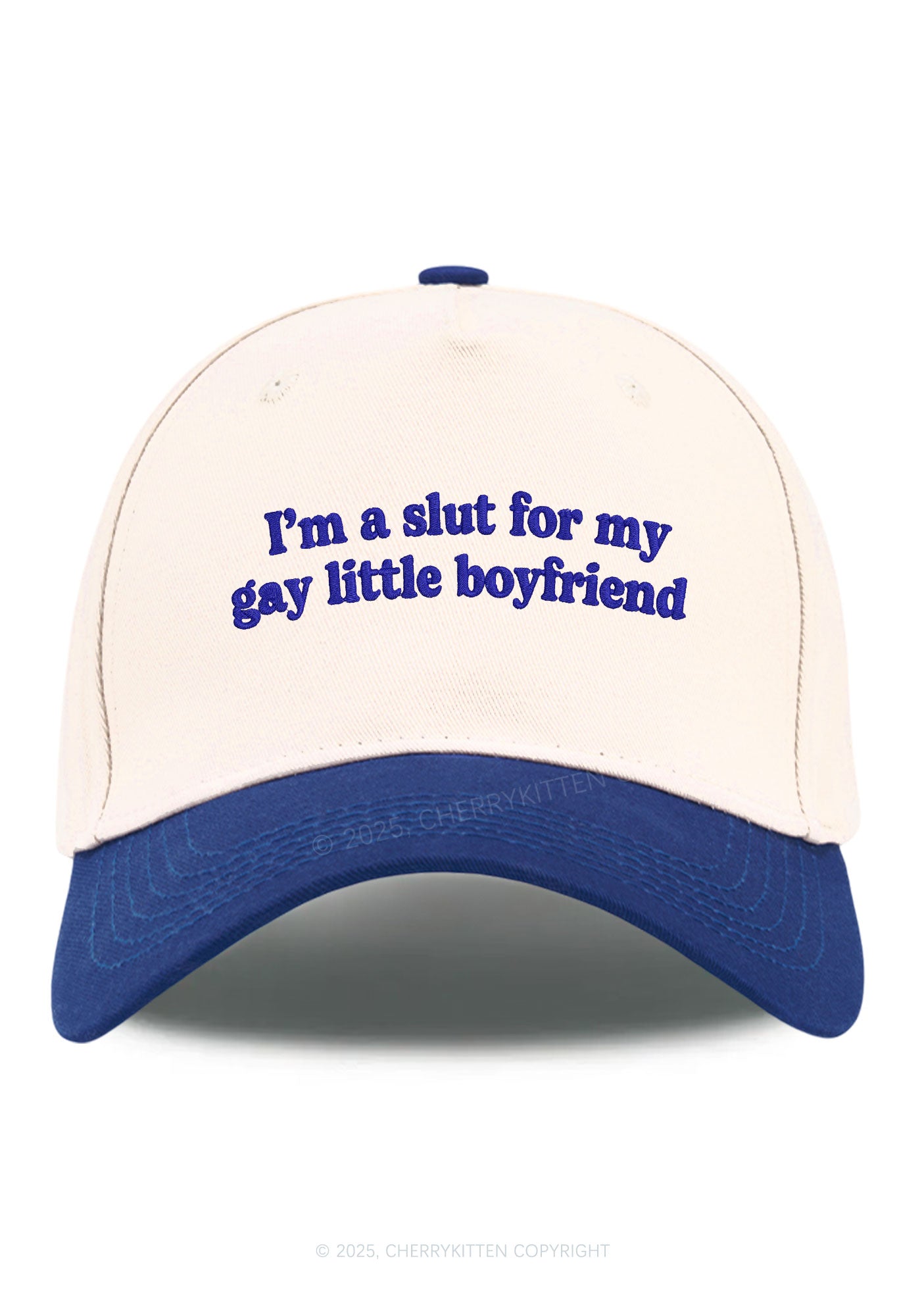 Embroidered Slxt For My Gay BF Pride Y2K Color Block Baseball Cap Cherrykitten