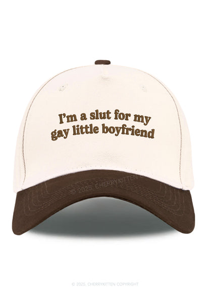 Embroidered Slxt For My Gay BF Pride Y2K Color Block Baseball Cap Cherrykitten