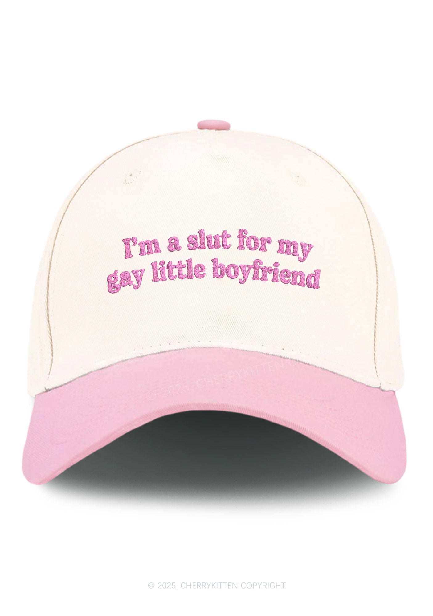 Embroidered Slxt For My Gay BF Pride Y2K Color Block Baseball Cap Cherrykitten