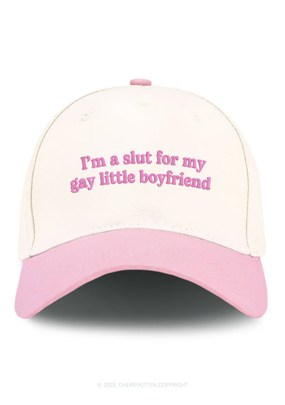 Embroidered Slxt For My Gay BF Pride Y2K Color Block Baseball Cap Cherrykitten