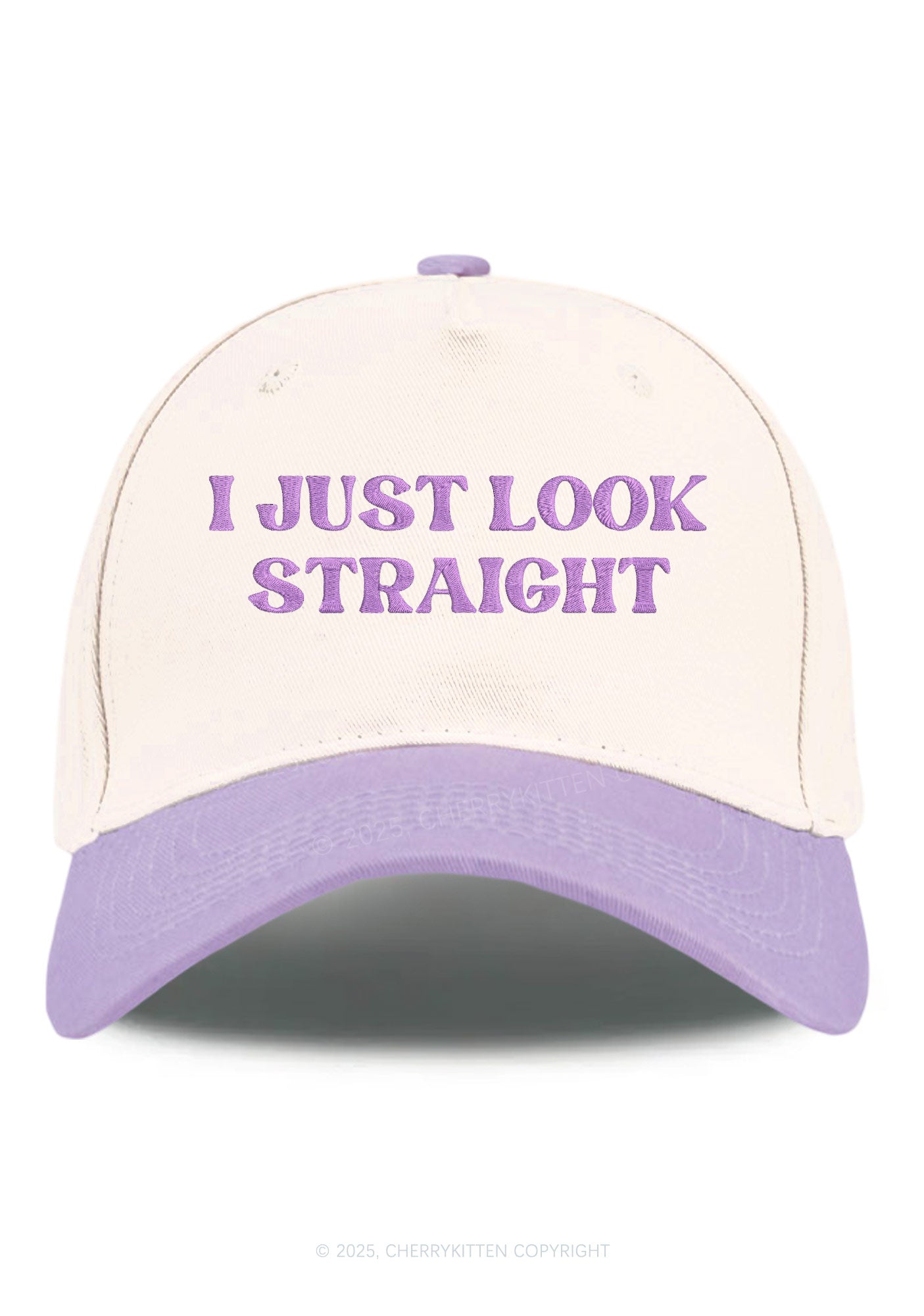 Embroidered I Just Look Straight Pride Y2K Color Block Baseball Cap Cherrykitten