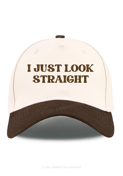 Embroidered I Just Look Straight Pride Y2K Color Block Baseball Cap Cherrykitten