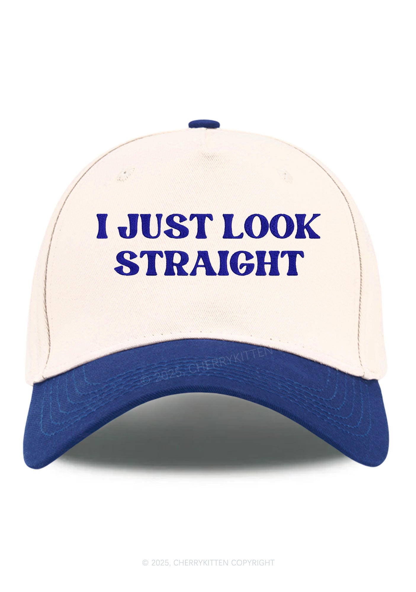 Embroidered I Just Look Straight Pride Y2K Color Block Baseball Cap Cherrykitten