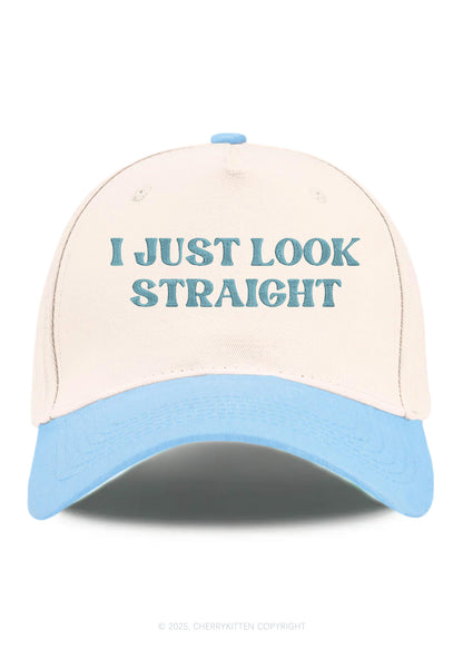 Embroidered I Just Look Straight Pride Y2K Color Block Baseball Cap Cherrykitten