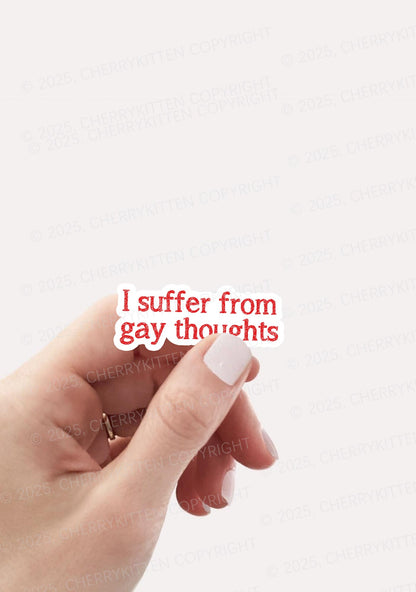 Suffer From Gay Thoughts Pride 1Pc Y2K Sticker Cherrykitten