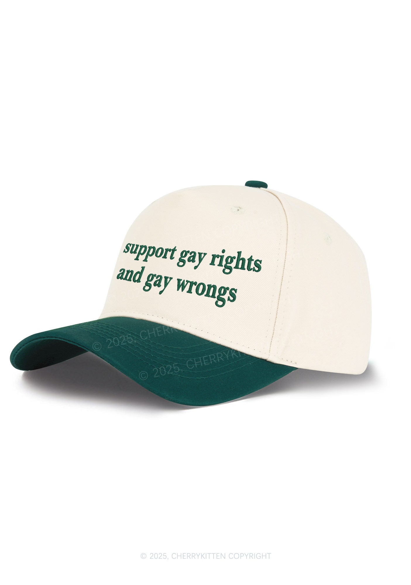 Embroidered Support Gay Rights Pride Y2K Color Block Baseball Cap Cherrykitten