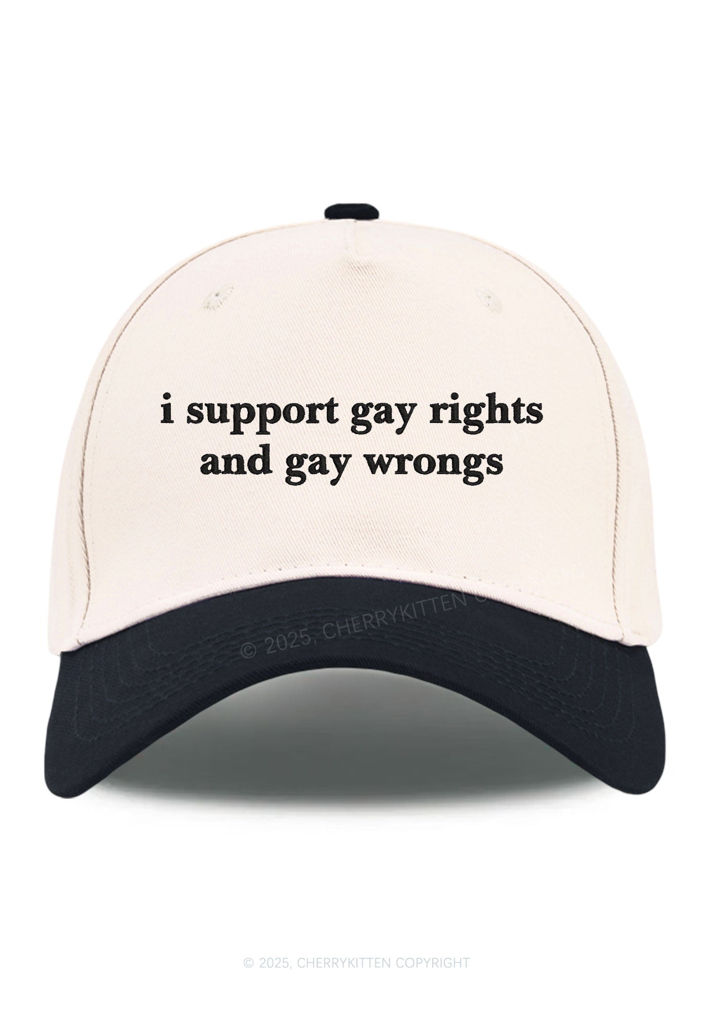 Embroidered Support Gay Rights Pride Y2K Color Block Baseball Cap Cherrykitten