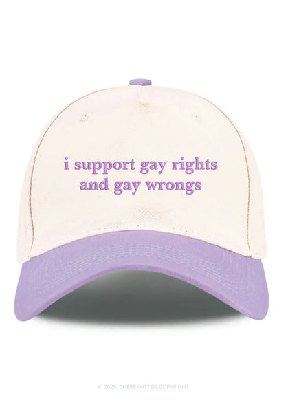 Embroidered Support Gay Rights Pride Y2K Color Block Baseball Cap Cherrykitten