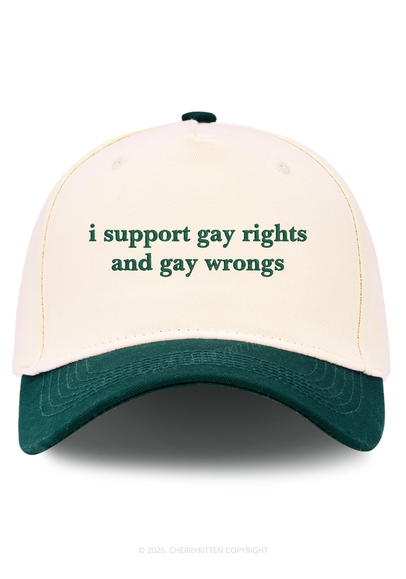 Embroidered Support Gay Rights Pride Y2K Color Block Baseball Cap Cherrykitten