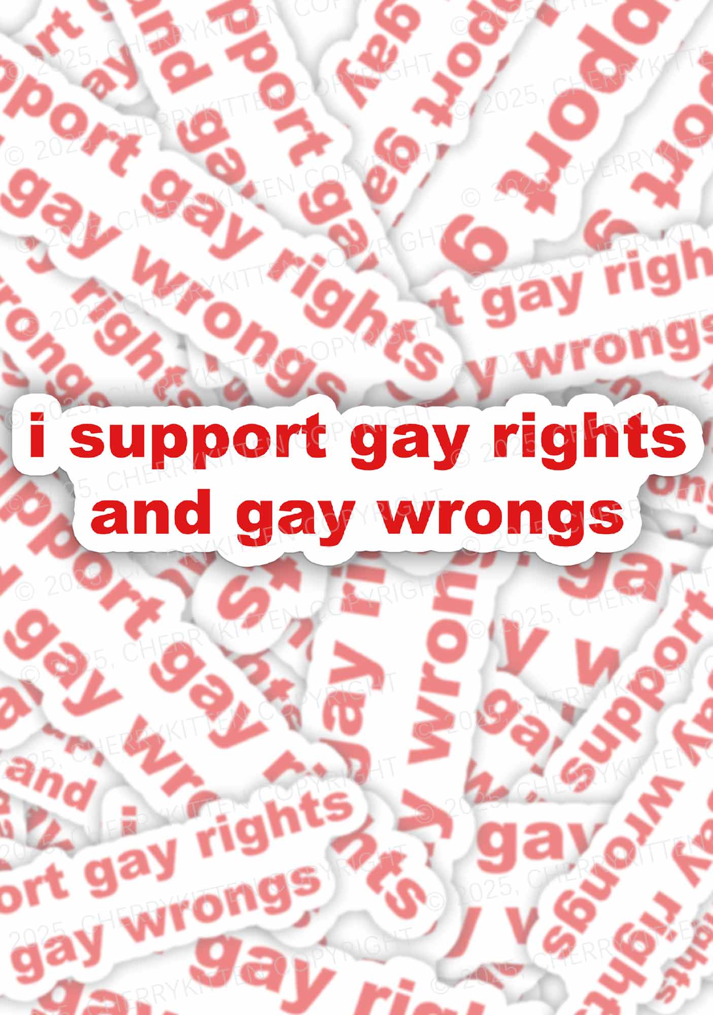Support Gay Rights Pride 1Pc Y2K Sticker Cherrykitten