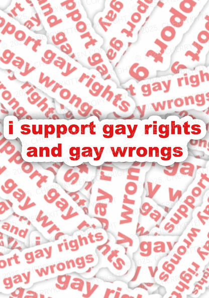 Support Gay Rights Pride 1Pc Y2K Sticker Cherrykitten