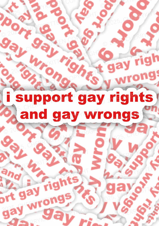 Support Gay Rights Pride 1Pc Y2K Sticker Cherrykitten