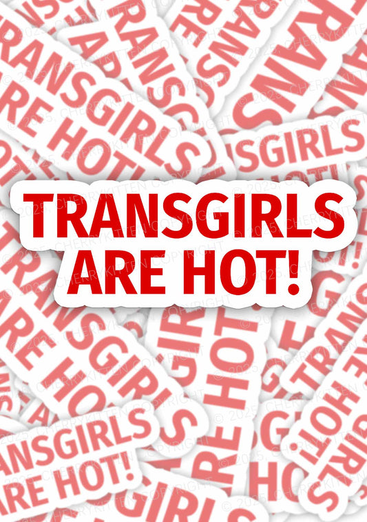 Transgirls Are Hot Pride 1Pc Y2K Sticker Cherrykitten