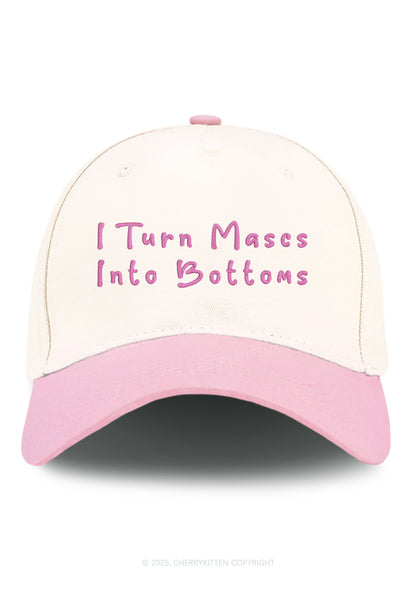 Embroidered Turn Mascs Into Bottoms Pride Y2K Color Block Baseball Cap Cherrykitten