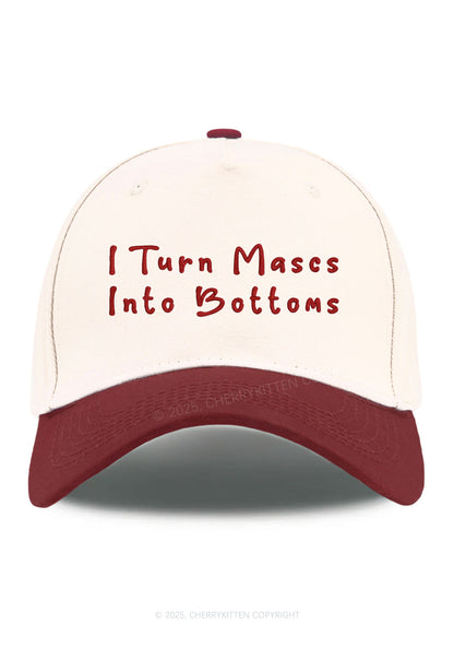 Embroidered Turn Mascs Into Bottoms Pride Y2K Color Block Baseball Cap Cherrykitten