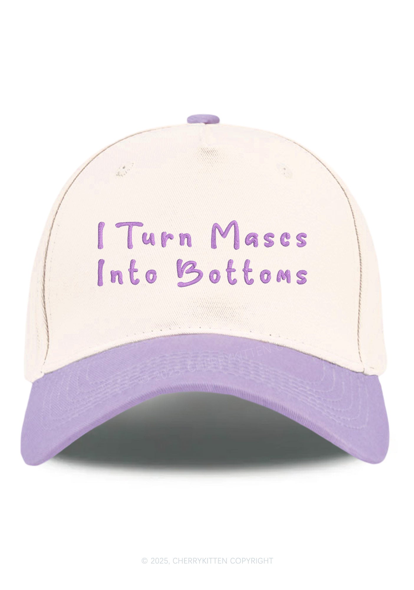 Embroidered Turn Mascs Into Bottoms Pride Y2K Color Block Baseball Cap Cherrykitten