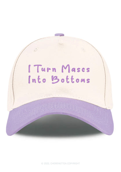 Embroidered Turn Mascs Into Bottoms Pride Y2K Color Block Baseball Cap Cherrykitten