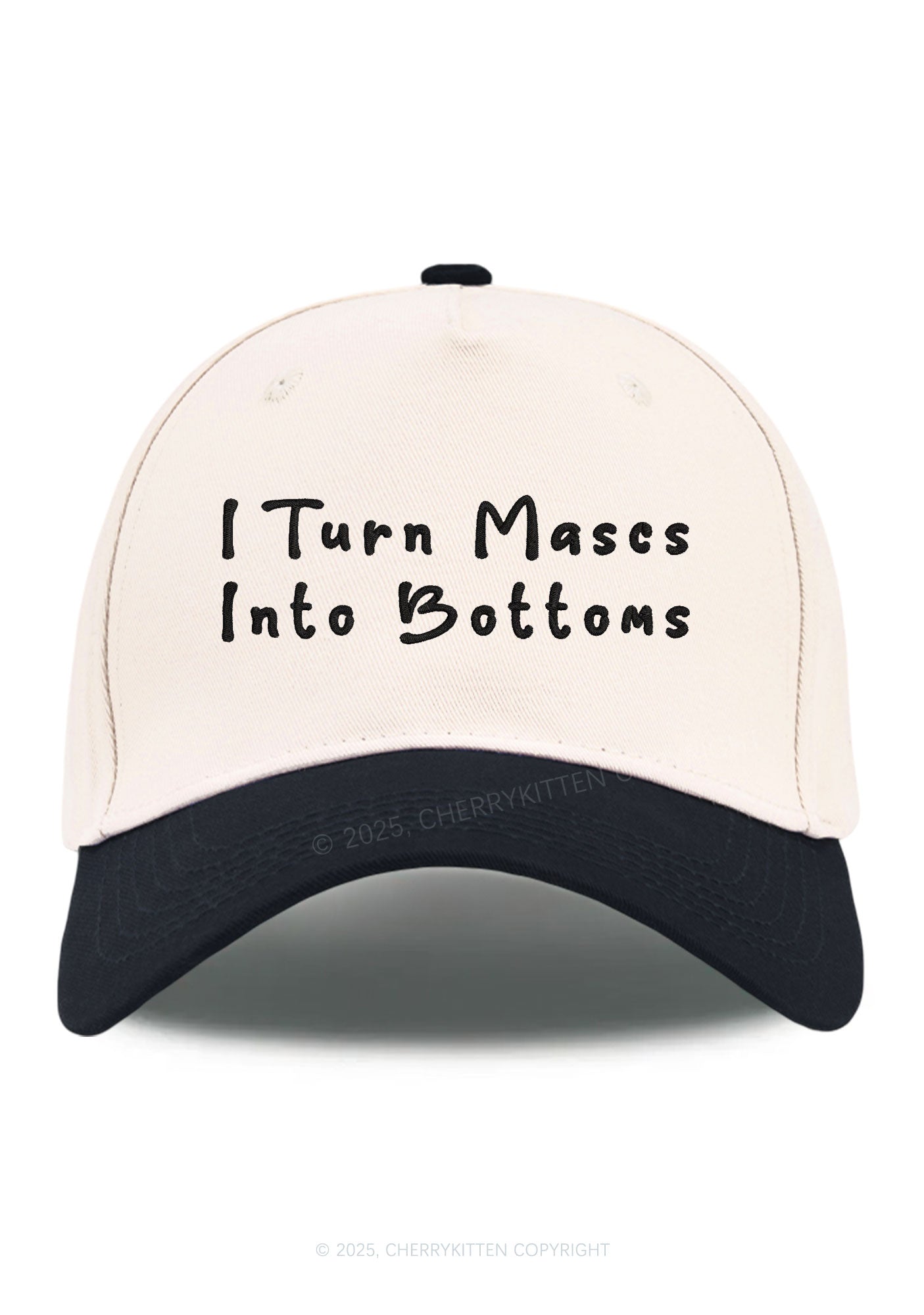 Embroidered Turn Mascs Into Bottoms Pride Y2K Color Block Baseball Cap Cherrykitten