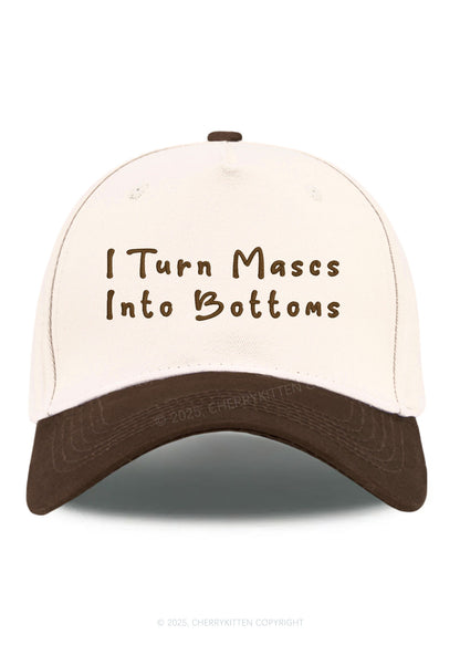Embroidered Turn Mascs Into Bottoms Pride Y2K Color Block Baseball Cap Cherrykitten
