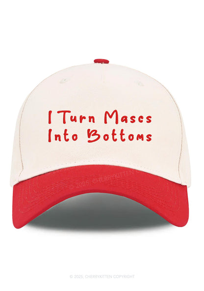 Embroidered Turn Mascs Into Bottoms Pride Y2K Color Block Baseball Cap Cherrykitten