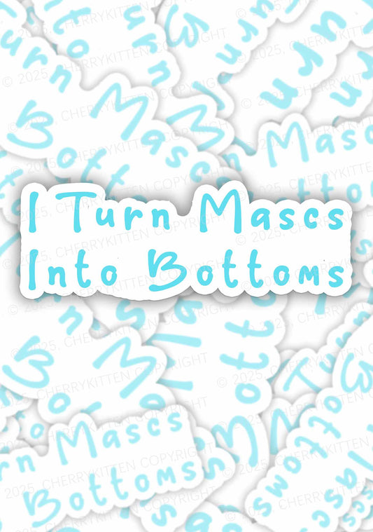 Turn Mascs Into Bottoms Pride 1Pc Y2K Sticker Cherrykitten