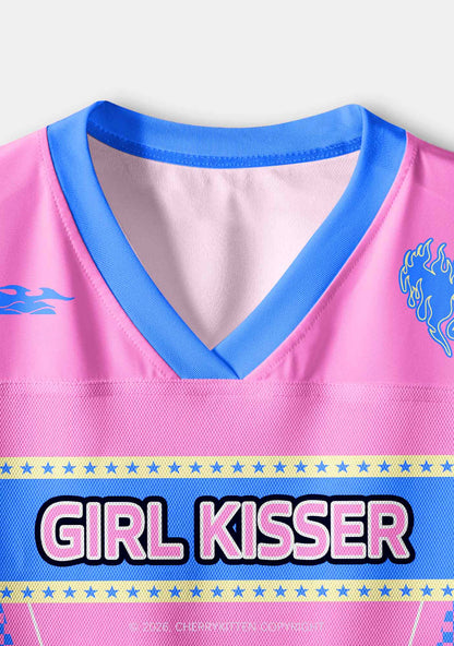 Pink Girl Kisser Pride Y2K Crop Sport Jersey Shirts Cherrykitten