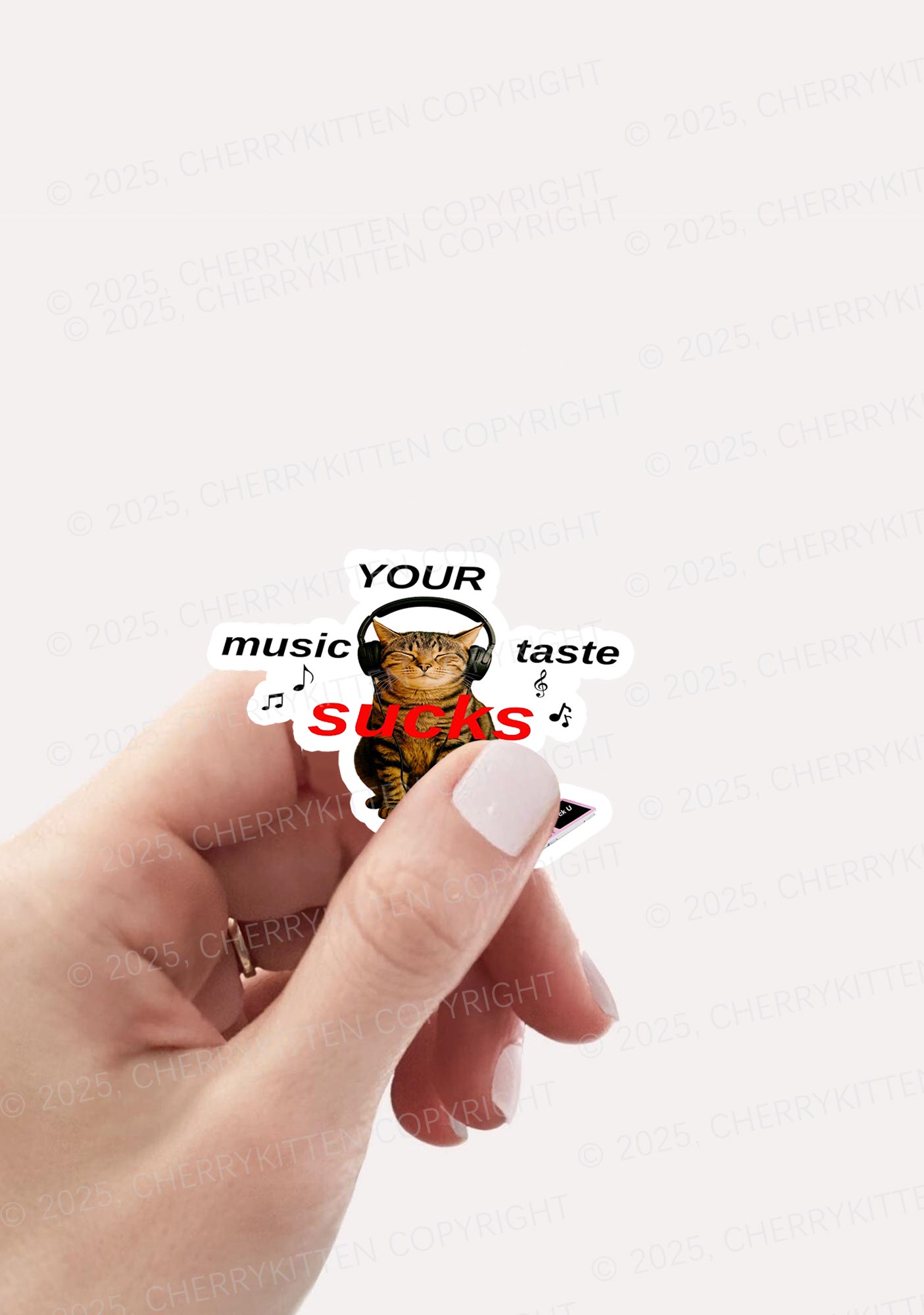 Your Music Taste Sucks 1Pc Y2K Sticker Cherrykitten