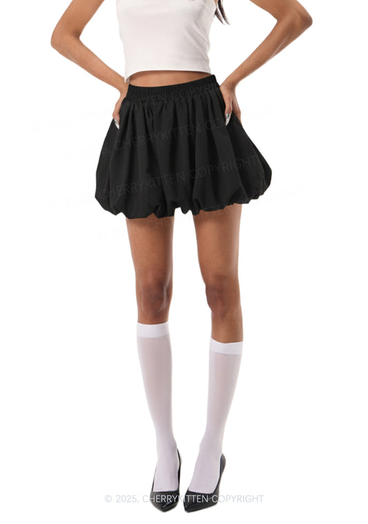 Y2K Pleated Puffy Mini Skirt Cherrykitten