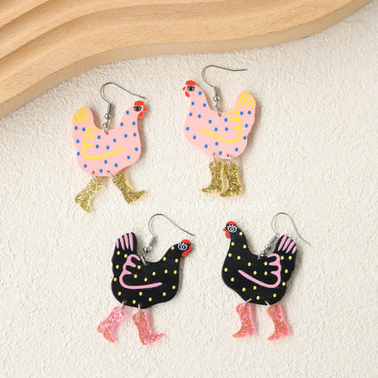 Chicken In Shining Boots Earrings