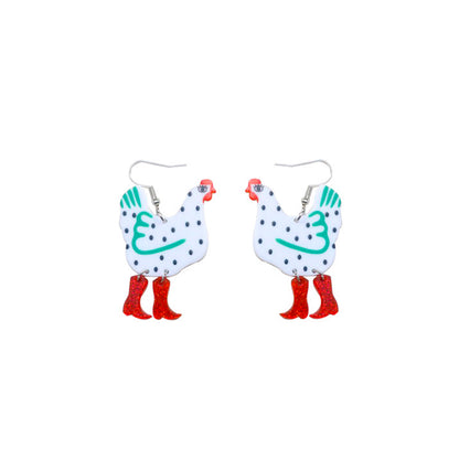 Chicken In Shining Boots Earrings