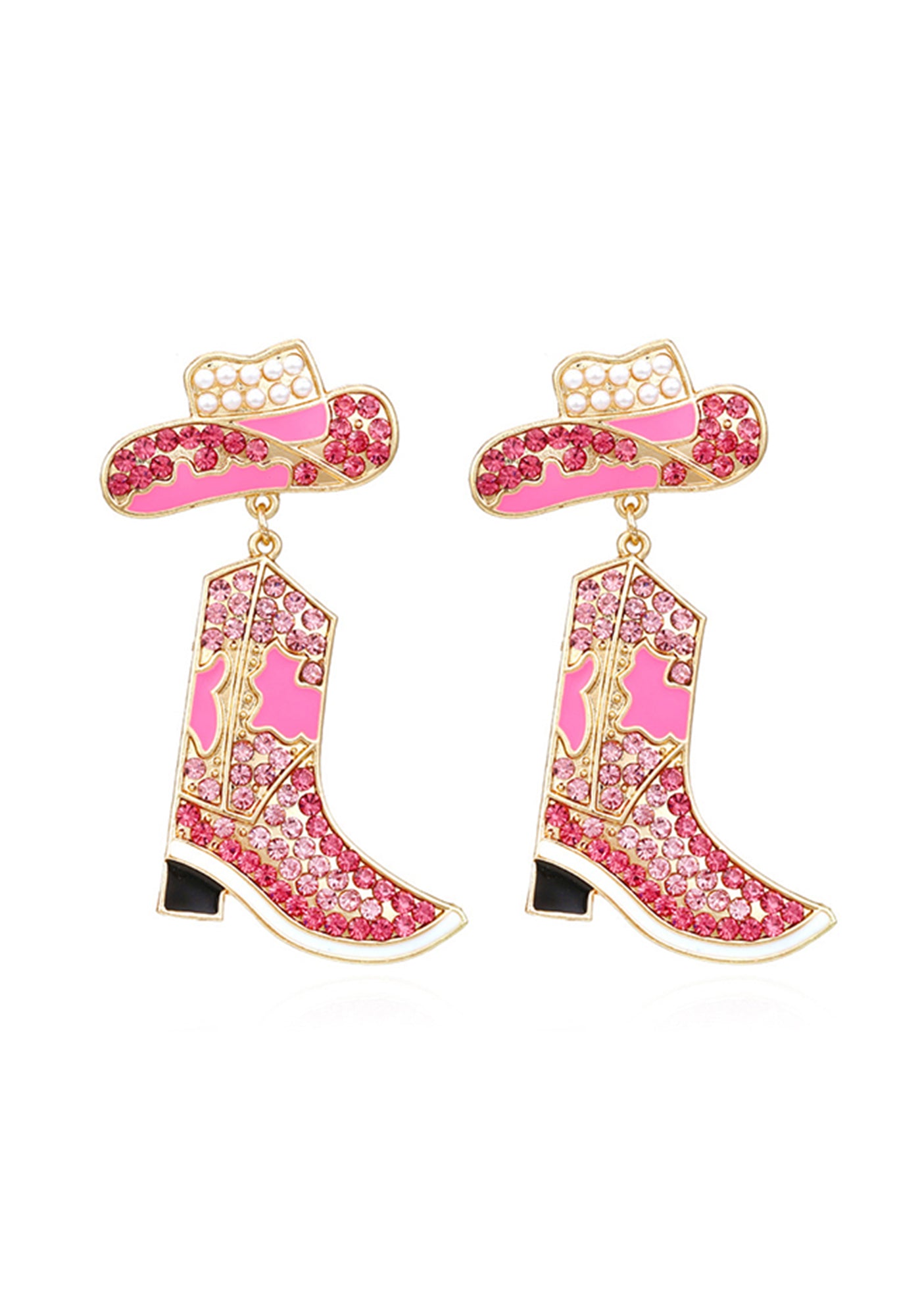 Cowboy Boots And Hat Earbob Earrings