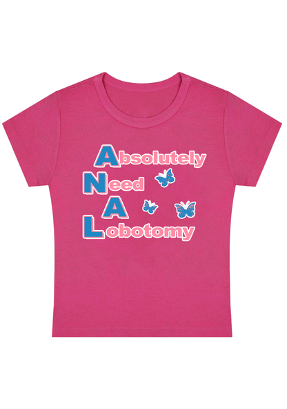 Absolutely Need A Lobotomy Y2k Baby Tee - cherrykittenAbsolutely Need A Lobotomy Y2k Baby Tee
