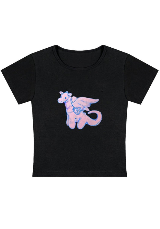 Adorable Purple Dragon Y2K Baby Tee - cherrykittenAdorable Purple Dragon Y2K Baby Tee