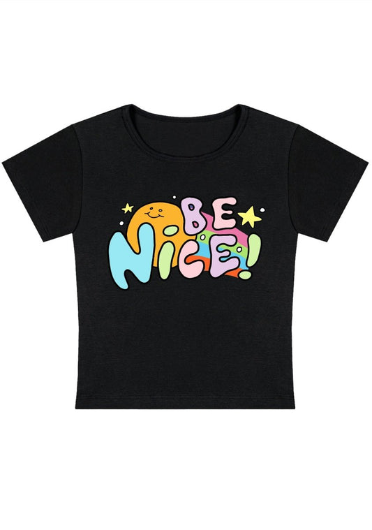 Be Nice Star And Sun Y2k Baby Tee - cherrykittenBe Nice Star And Sun Y2k Baby Tee