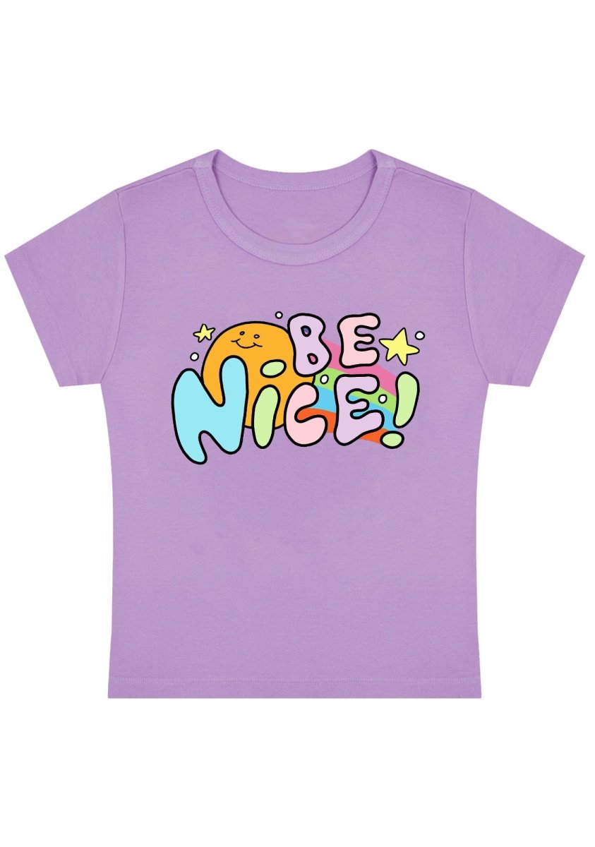 Be Nice Star And Sun Y2k Baby Tee - cherrykittenBe Nice Star And Sun Y2k Baby Tee