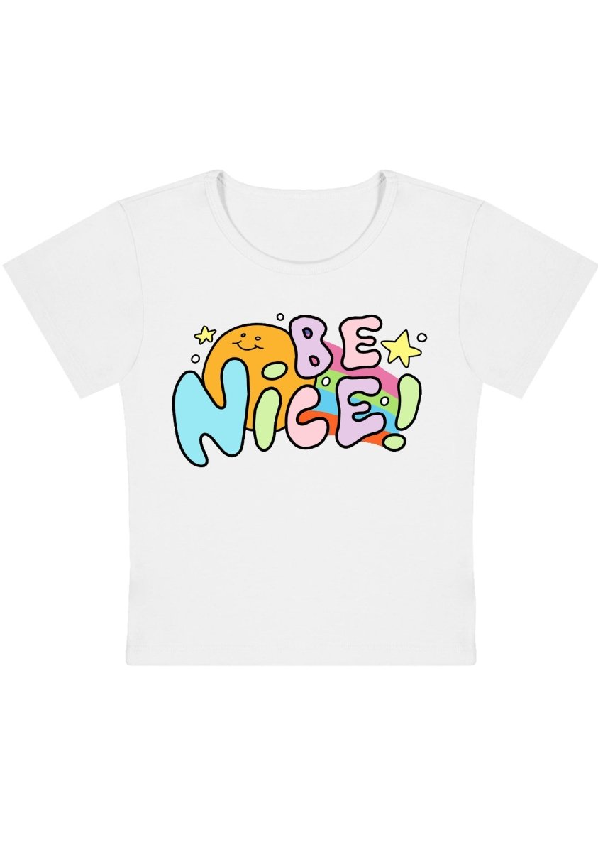 Be Nice Star And Sun Y2k Baby Tee - cherrykittenBe Nice Star And Sun Y2k Baby Tee