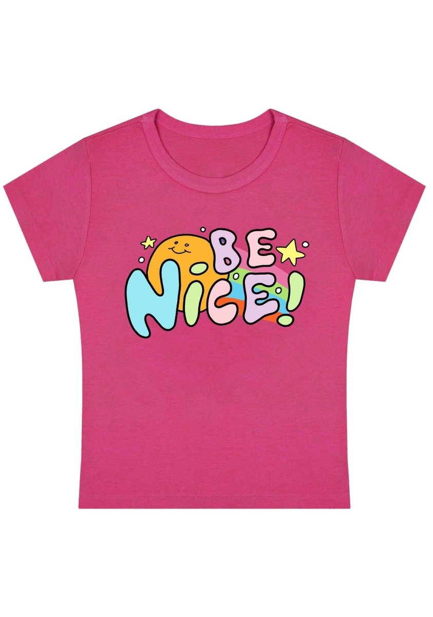Be Nice Star And Sun Y2k Baby Tee - cherrykittenBe Nice Star And Sun Y2k Baby Tee
